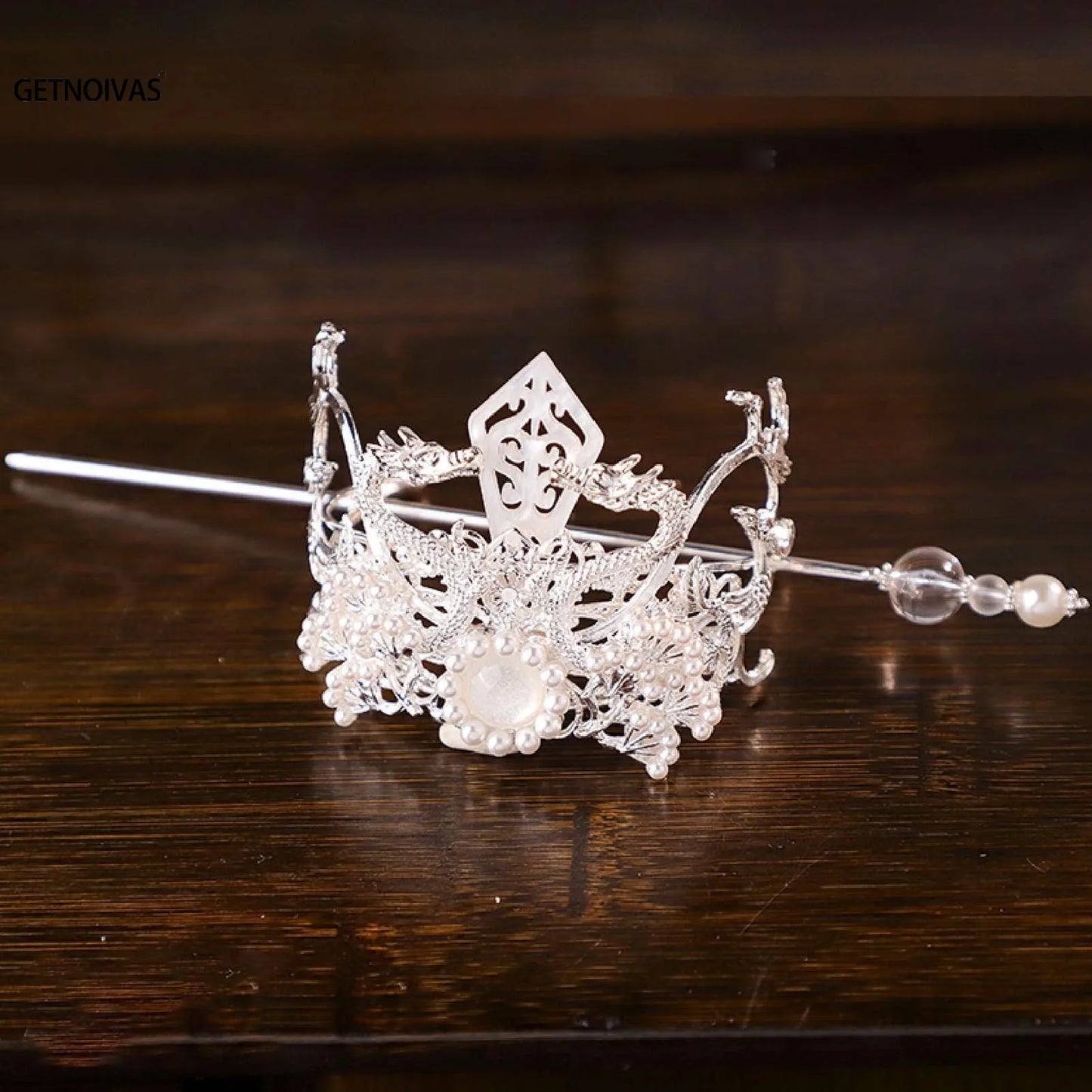 Couronne de cheveux Hanfu chinoise, chignon rétro queue de cheval, accessoire pour cheveux, couvre-chef en métal Vintage pour coiffure de fête Cosplay