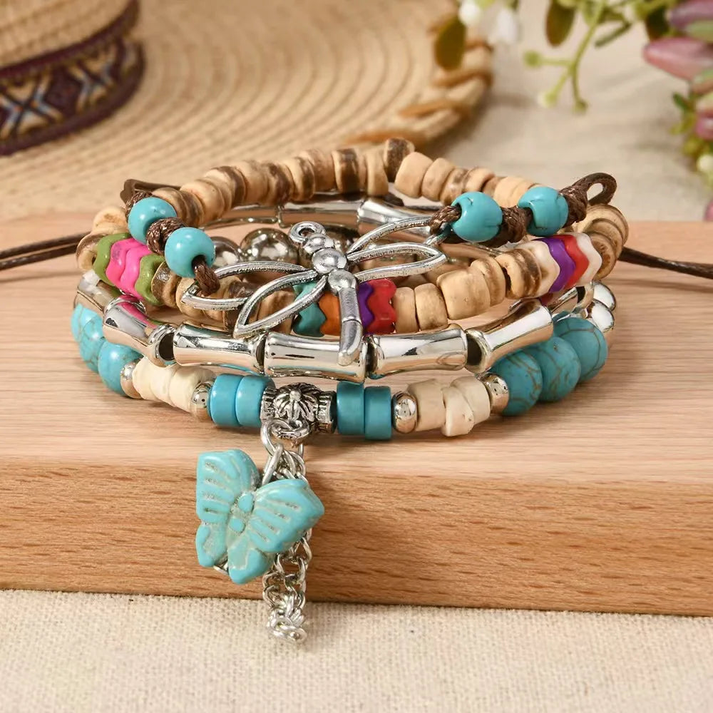 Chapeau de pays occidental tête d'animal feuille plume femmes Bracelets porte-bonheur femmes Bracelets en cuir hommes bracelet en gros bijoux cadeau