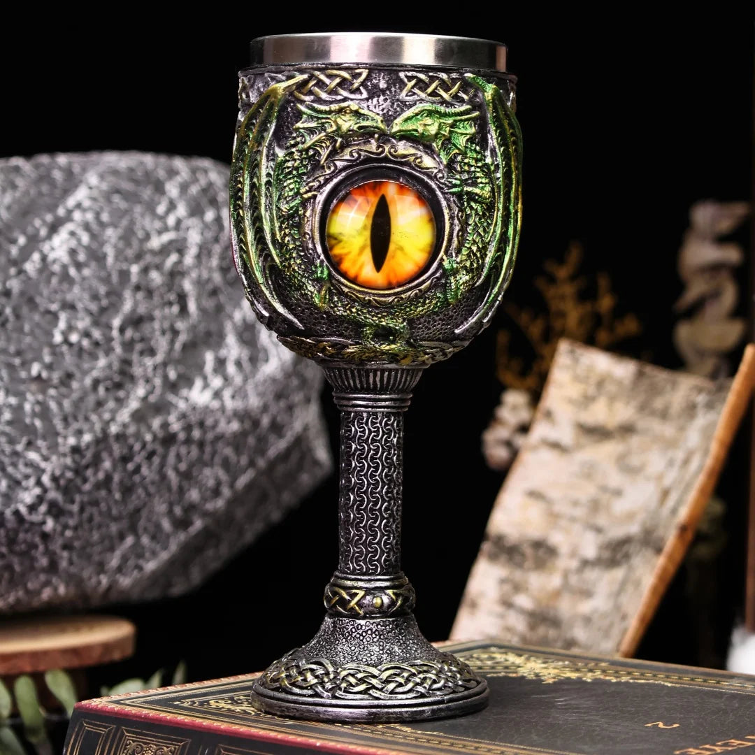 Tasse intérieure en acier inoxydable 304, chope œil de dragon, verre à bière, tasse à thé, tasse à café, tasse Stein, verre à vin, cadeau d'Halloween, 200ml, 450ml