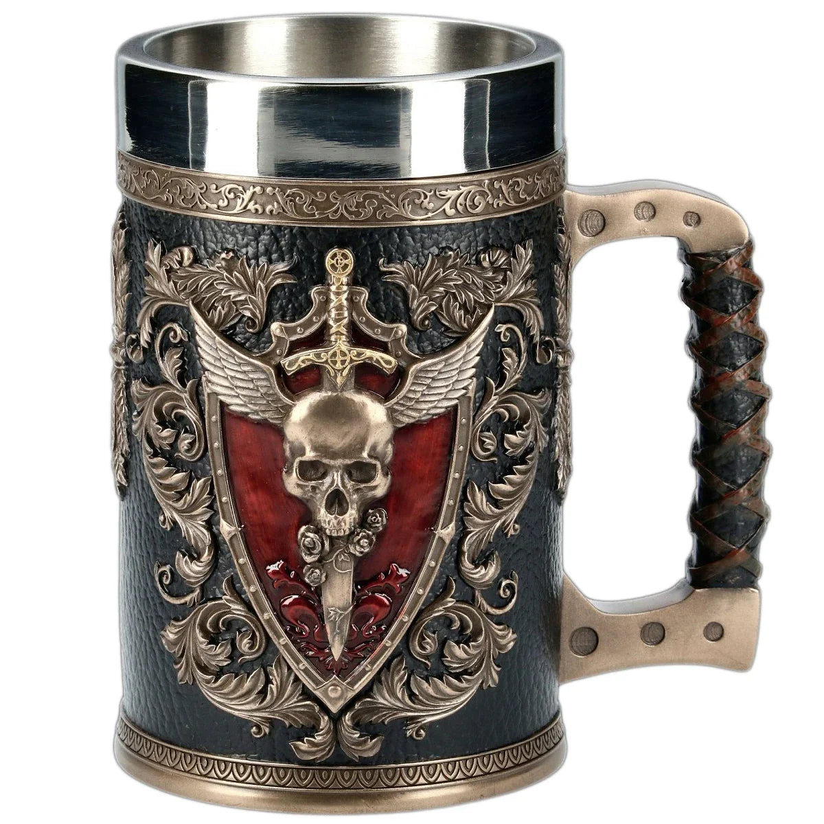 Tasses à bière Norse Myenson, arbre du monde, viking, kokor, baril de chêne, chope en résine, acier inoxydable, tasse à eau, tasse à café, 600ml