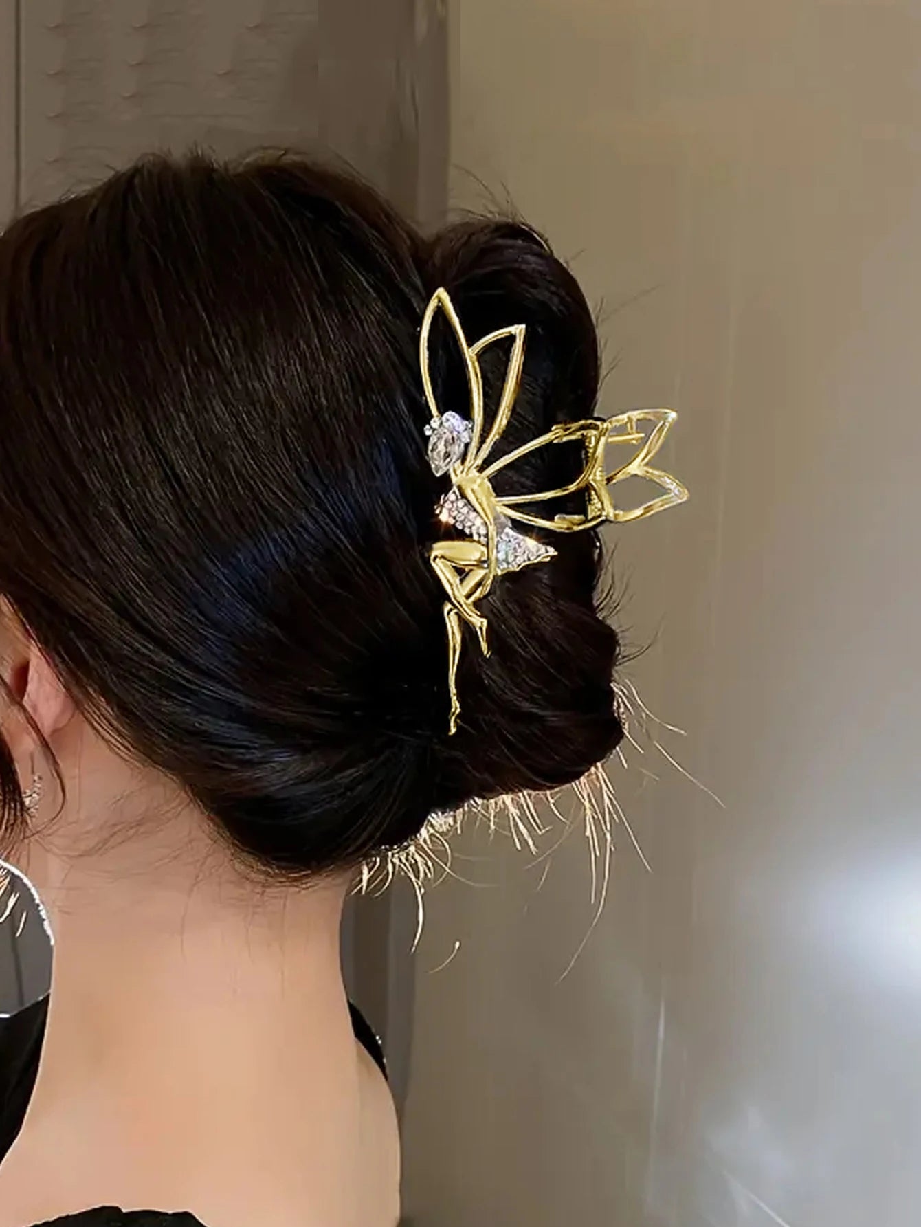 1 pièces mode cristal danse elfes métal griffe de cheveux pour femmes filles femme fête queue de cheval chapeaux cheveux accessoires