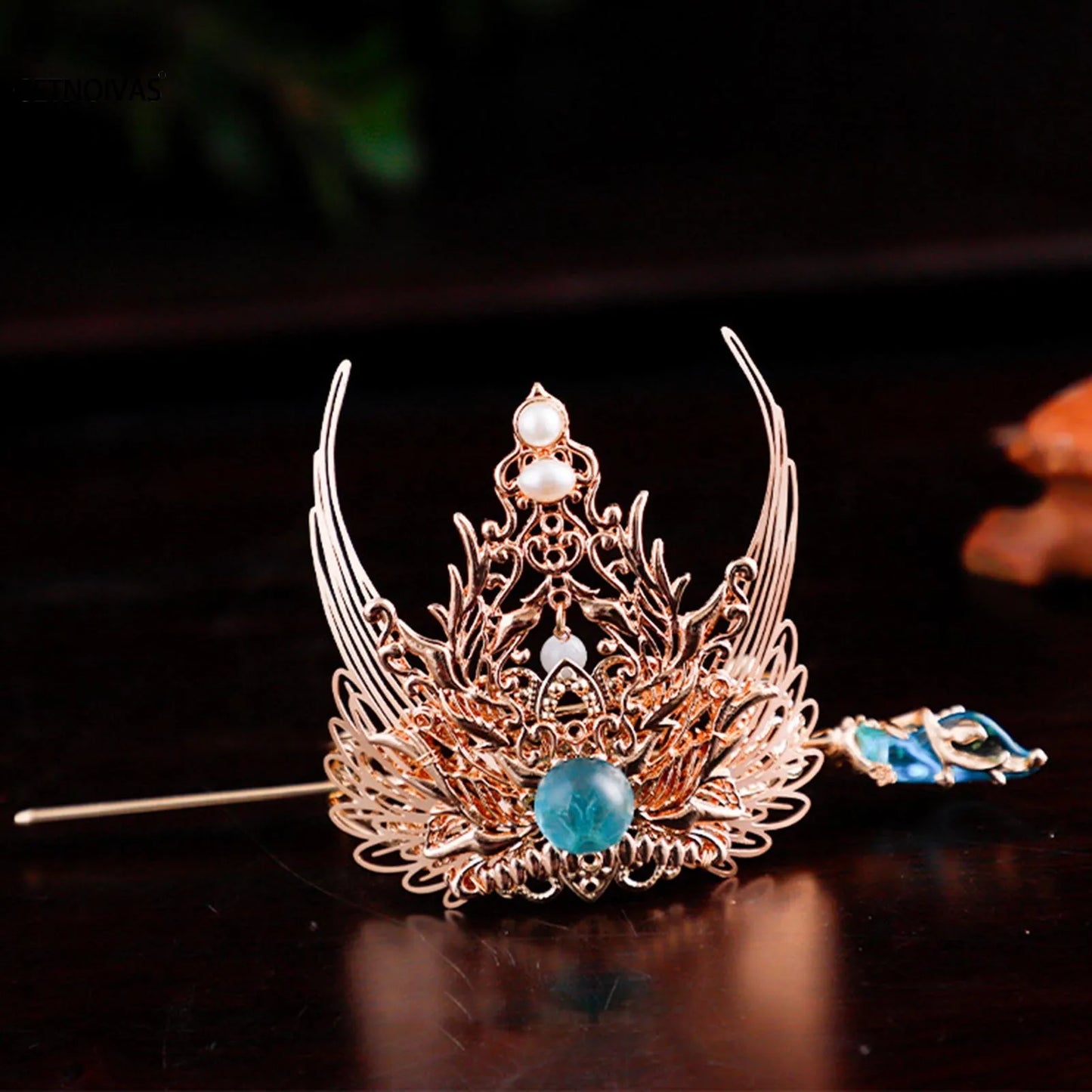 Couronne de cheveux Hanfu chinoise, chignon rétro queue de cheval, accessoire pour cheveux, couvre-chef en métal Vintage pour coiffure de fête Cosplay