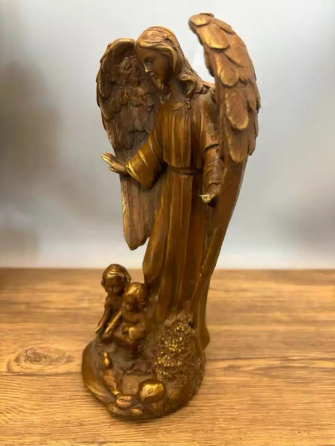 TOP ART christianisme catholicisme chrétien bronze sculpture statue ange statue ange gardien foi ornement