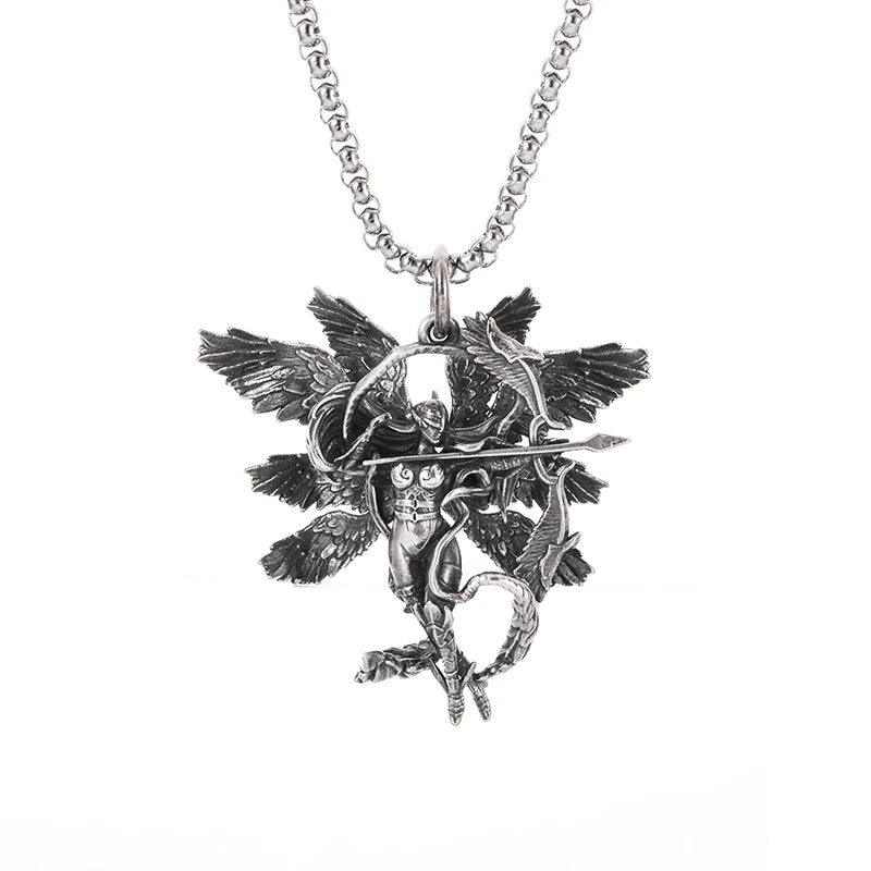 Collier ange gardien couleur or pendentif ailes d'ange Style rétro pendentif bijoux en gros