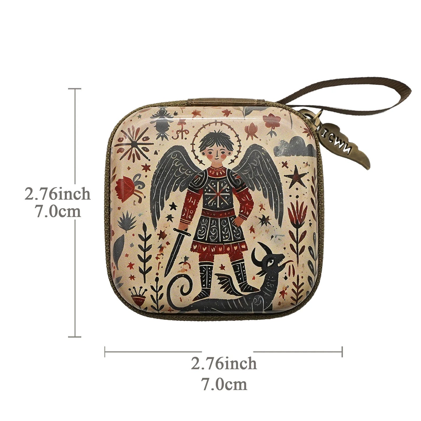 7x7 cm vierge marie jésus prière chapelet sac bijoux religieux boîte de rangement Articulos religiosos catholico