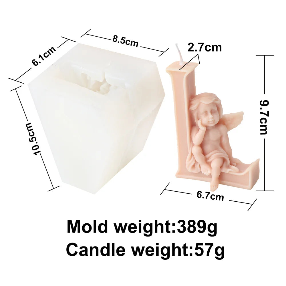 Moule en silicone aile de garçon 3D, figurine de chérubin, statue de coeur d'amour, moule religieux de Pâques, pièce maîtresse de mariage à la maison, outils d'ange bébé