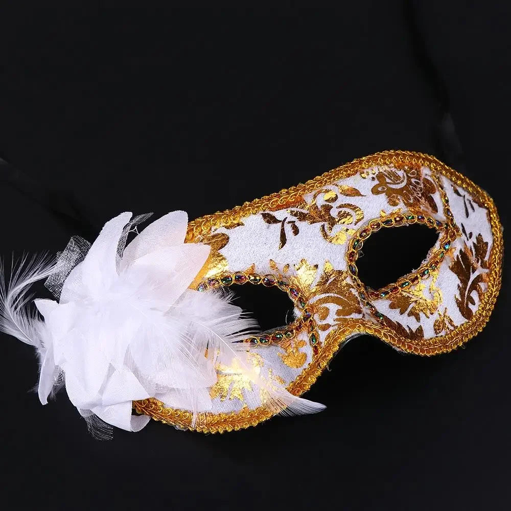 Masque de mascarade Floral demi-visage à paillettes pour femme, masque de venise, accessoires de Costume d'halloween pour fête Cosplay