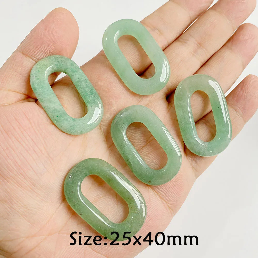 Pendentif en Pierre Naturelle Aventurine Verte, Perles de Jades de Guérison, Breloques Porte-Bonheur, Bijoux de Bricolage pour Femme et Homme, 2 Pièces