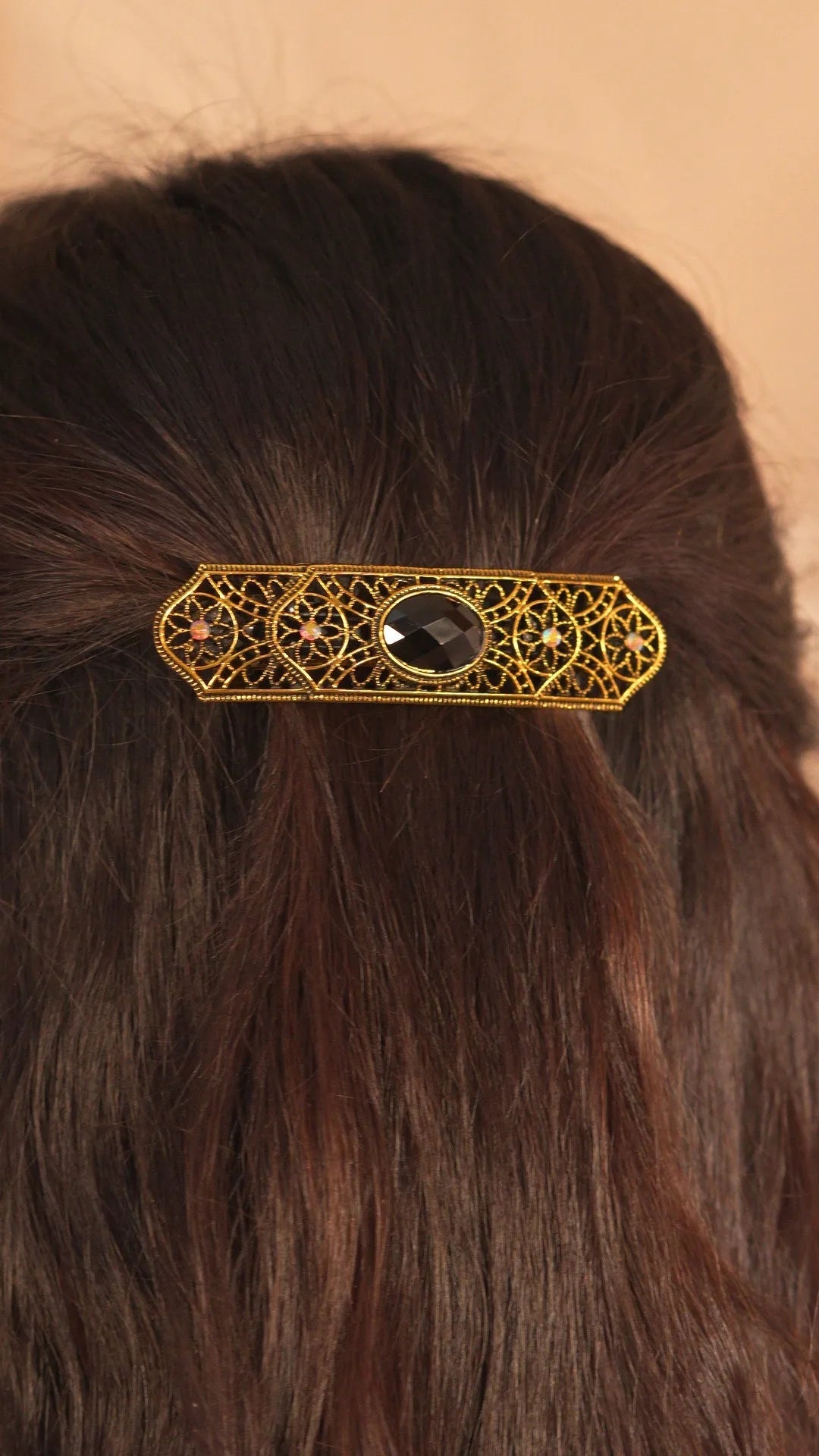 Pince à Cheveux Horizontale de Style Rétro pour Femme, Épingle en Alliage Premium, Griffe Droite, Couleurs Or et Argent, Style Européen et Américain