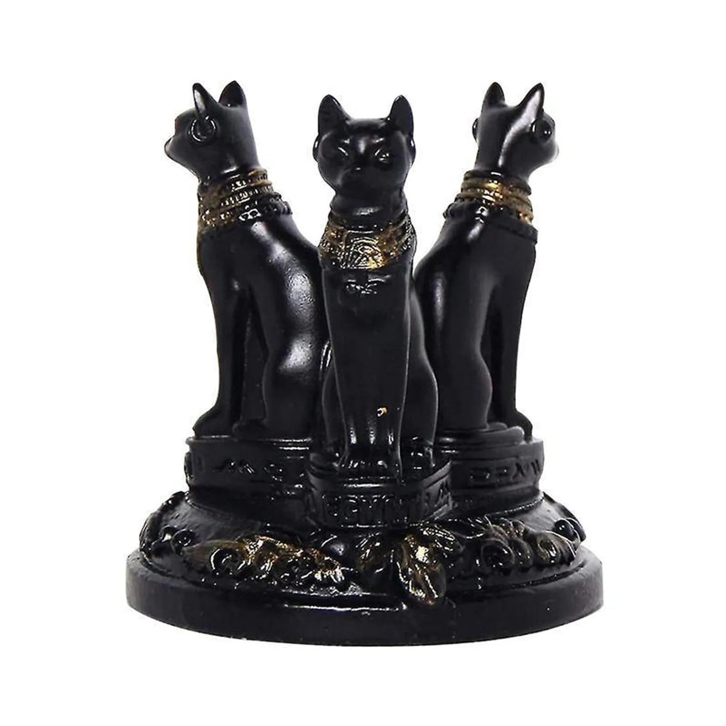 Ensemble d'ornements de boule de cristal de Divination, présentoir de boule de cristal de chat bast égyptien, Figurine en résine, décoration de maison