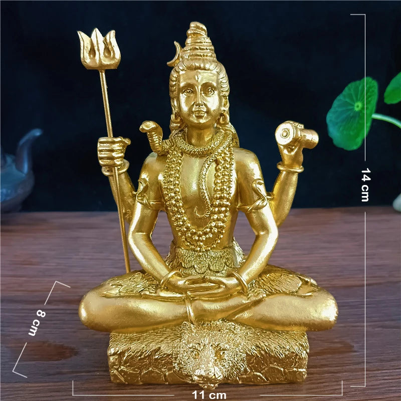 Statue de Shiva dorée hindoue Ganesha Vishnu, Figurine de bouddha, Sculpture, décoration de salle, bureau, maison, dieu indien, artisanat Feng Shui