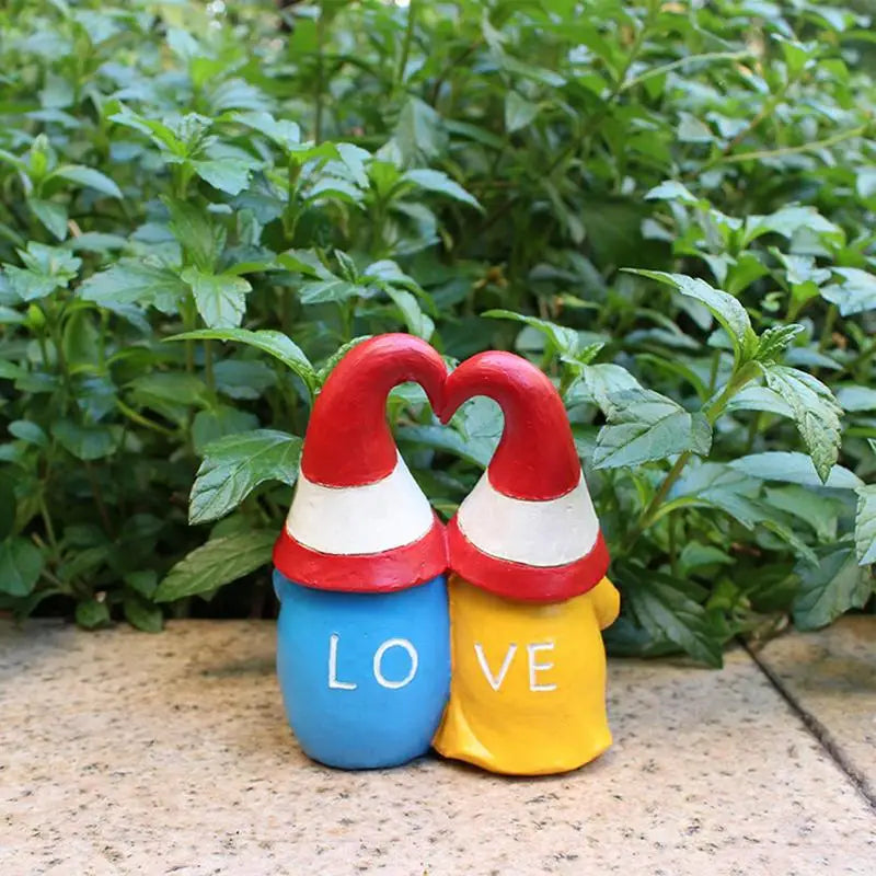 Couple de gnome amoureux mignon, figurine de collection, meilleurs amis, amoureux, statue romantique, intérieur, extérieur, jardin, décoration d'intérieur