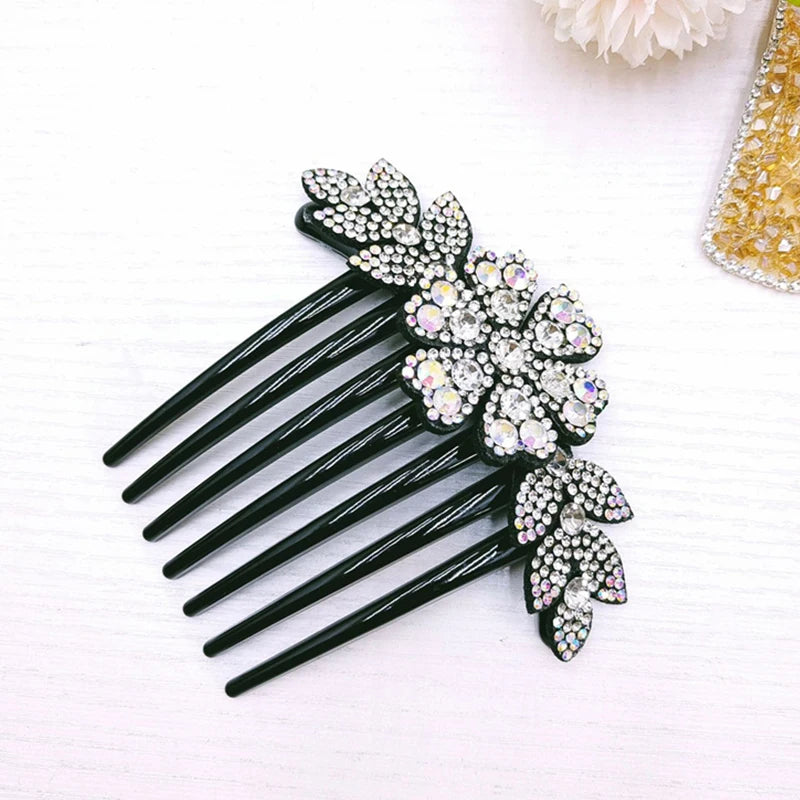Peignes à fleurs en cristal strass, épingles à cheveux Vintage, coiffure de mariée, accessoires pour cheveux pour femmes, couvre-chef en disque