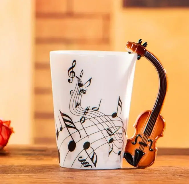 Tasse en céramique créative de style JEViolin, tasses à portée de lait de thé de café, poignée standard, cadeaux de nouveauté, mignon, 240ml