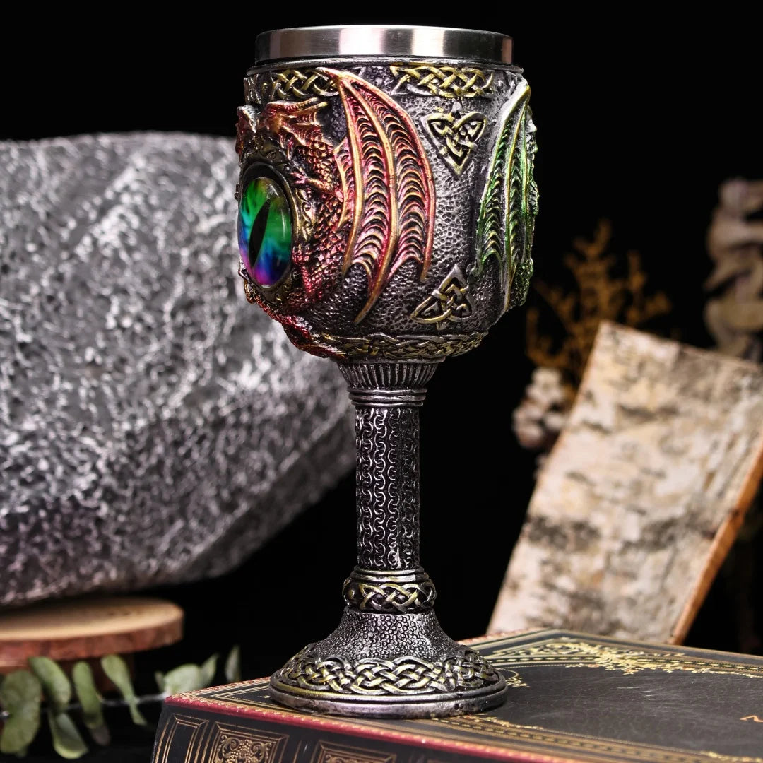 Tasse intérieure en acier inoxydable 304, chope œil de dragon, verre à bière, tasse à thé, tasse à café, tasse Stein, verre à vin, cadeau d'Halloween, 200ml, 450ml