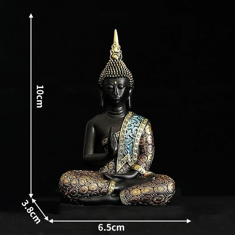 Grande Statue de bouddha thaïlande, Sculpture de bouddha en résine verte faite à la main, bouddhisme hindou Fengshui, Figurine de méditation, décoration de maison