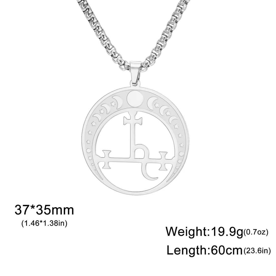 EUEAVAN Lilith démon sceau collier en acier inoxydable Vintage Satan saomon symbole pendentif tour de cou amulette bijoux cadeau en gros