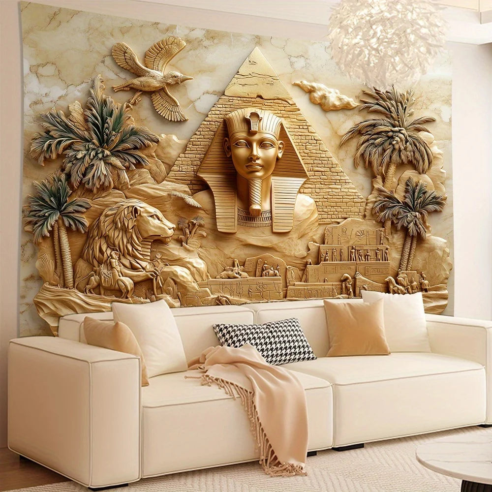 Tapisserie pyramide de pharaon égyptien 3D, décoration de salon, chambre à coucher, bureau, cadeau créatif