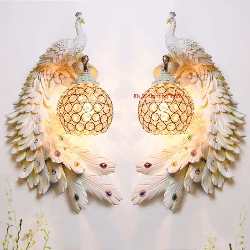Lampe Murale Paon localité Rétro, pour Salon, Chambre à Coucher, Panneau de Sauna, Restaurant, Bar, Lumières Décoratives, Ampoule Non Incluse