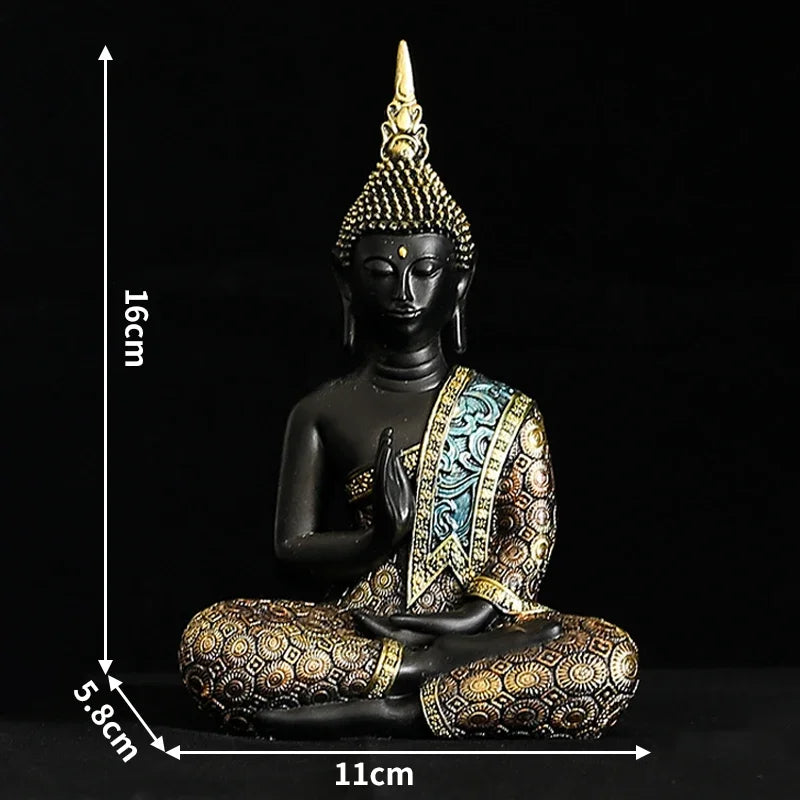 Grande Statue de Bouddha, Poisson Mystérieux, Décoration Précieuse, Mini Figurine Bouddhiste, Décor de Bureau, Ornement, Sculpture Peinte à la Main, Grès