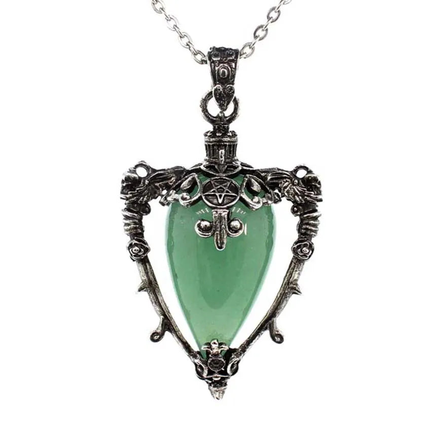 Collier pendentif en cristal goutte d'eau pour hommes et femmes, Quartz rose naturel, Onyx, Lapis Lazuli, Opale, Bijoux en pierre antique, Alanding Yst