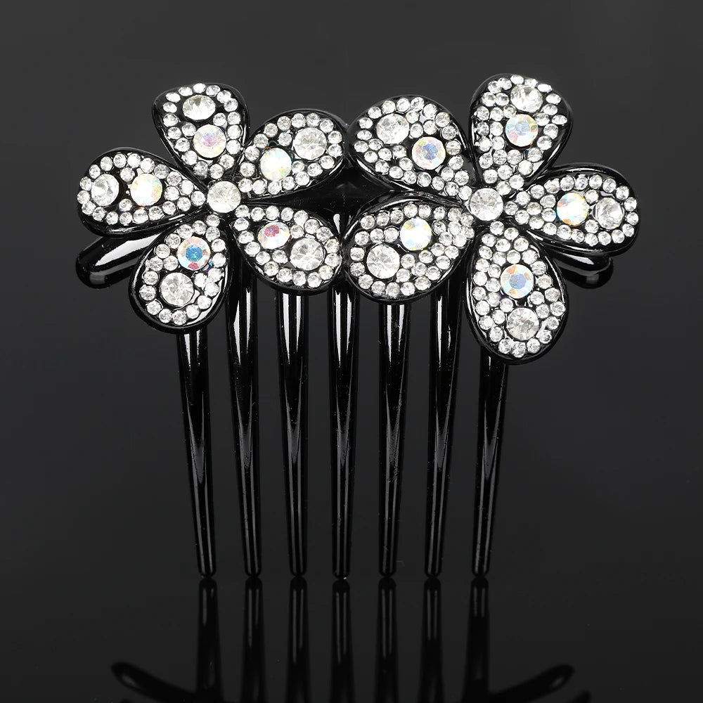 Peigne à cheveux AWAYTR en cristal avec strass – Accessoire professionnel pour chignons, tresses et queues de cheval