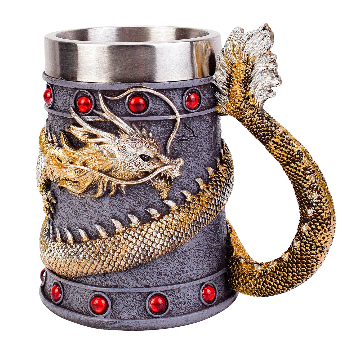 600ML Viking Mug Collection 304 acier inoxydable insérer résine bière Danegeld Tankard café bière tasses tasse Halloween amis cadeau