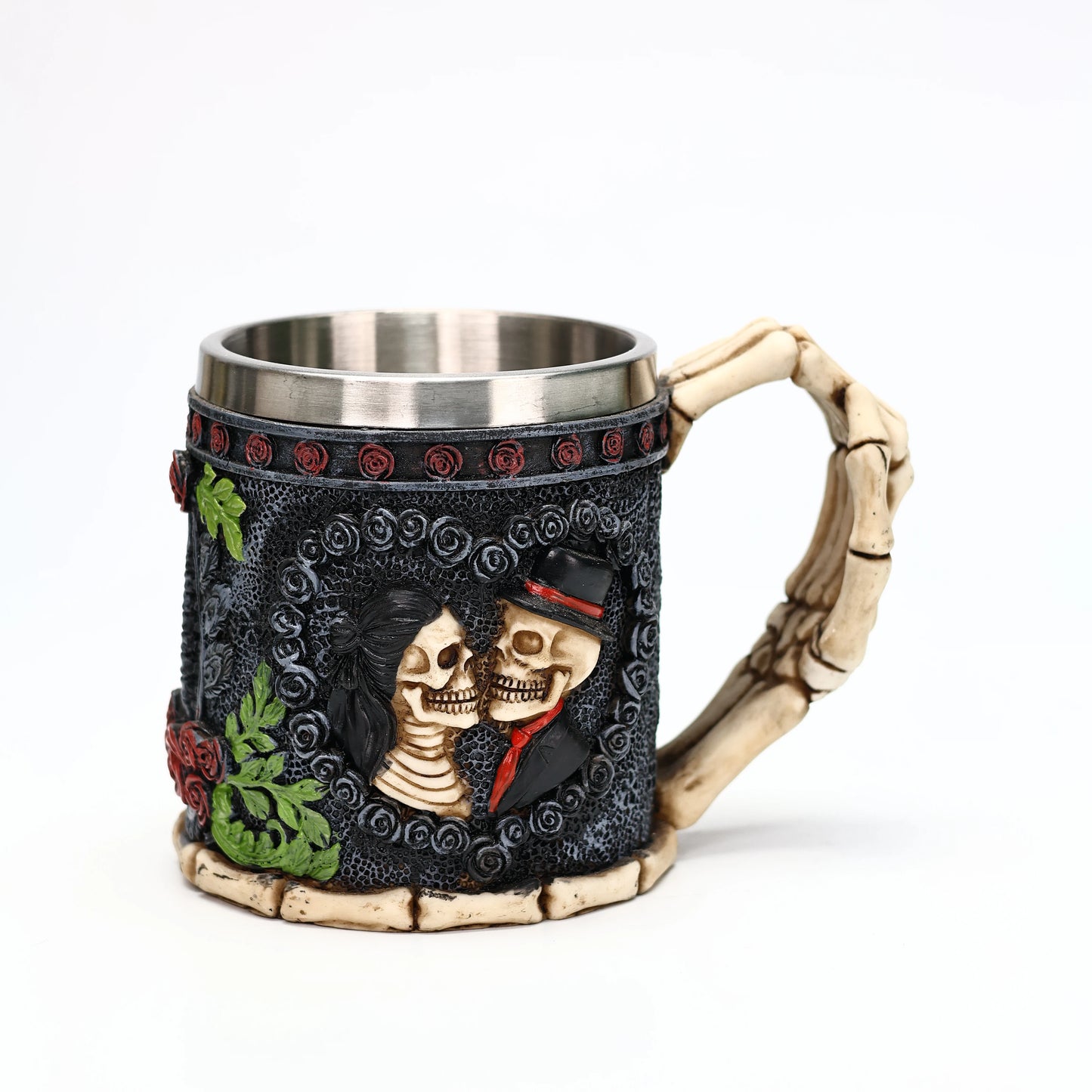 Gobelet gothique Jour des modules de fréquence, Seton Skull, Halloween Bride and Groom, Black Trash, Wine Cup, Friends Gift