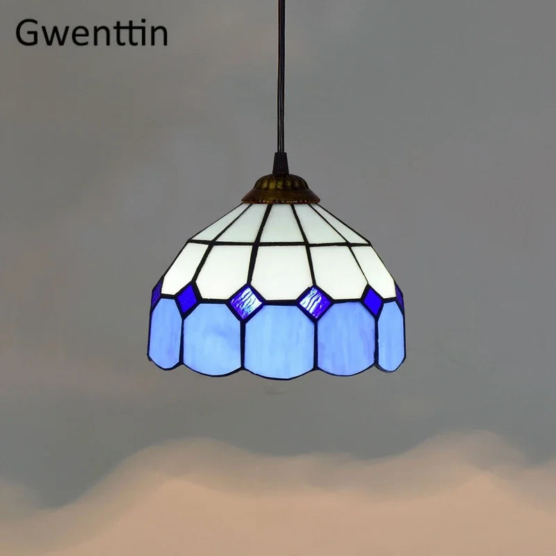 Vitrail suspension lampe salle à manger lustres plafond suspension chambre luminaire maison Luminaria Tiffanydecor