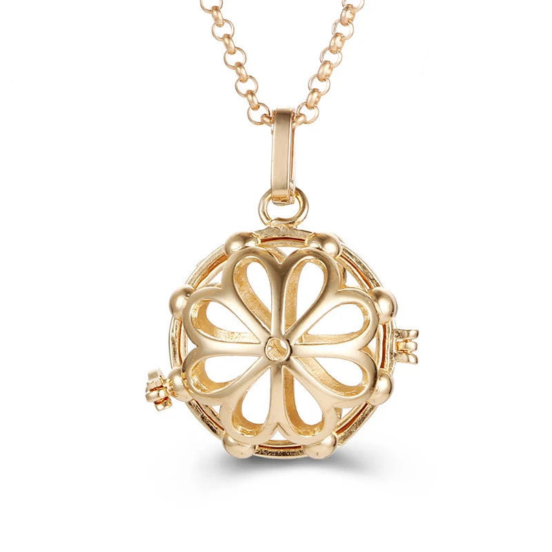 Nouveau charme carillon du mexique ailes d'ange creuses collier Vintage bijoux boule de musique pendentif aromatique pour les femmes accessoires de mode d'été