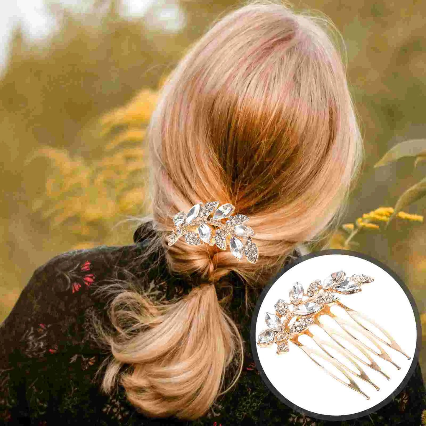 Peigne à Cheveux de Mariée en Strass – Accessoire Latéral Élégant pour Coiffure Nuptiale
