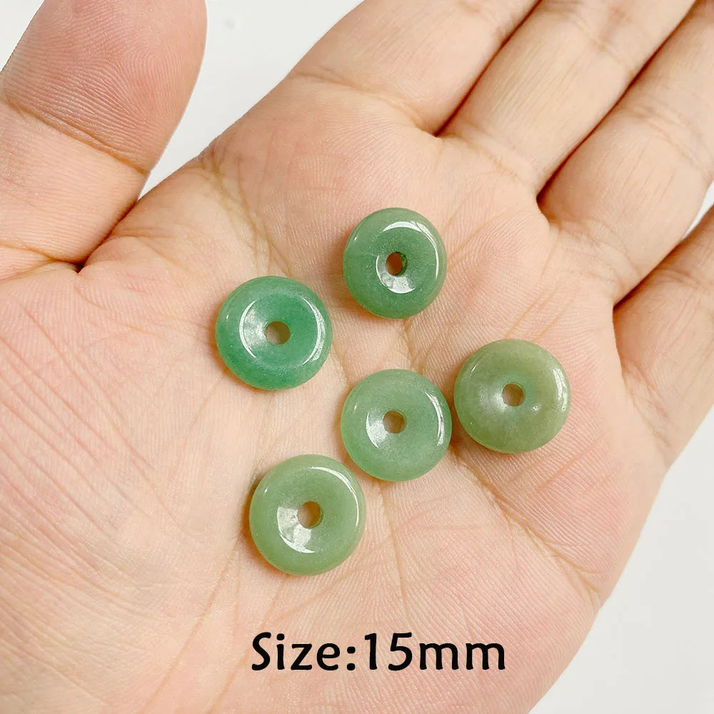 Pendentif en Pierre Naturelle Aventurine Verte, Perles de Jades de Guérison, Breloques Porte-Bonheur, Bijoux de Bricolage pour Femme et Homme, 2 Pièces