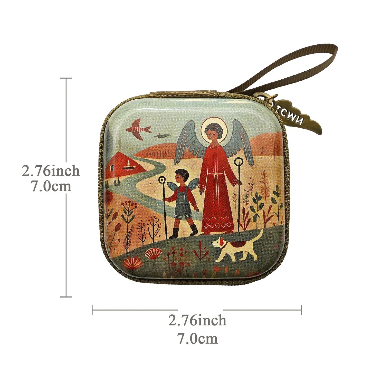 7x7 cm vierge marie jésus prière chapelet sac bijoux religieux boîte de rangement Articulos religiosos catholico