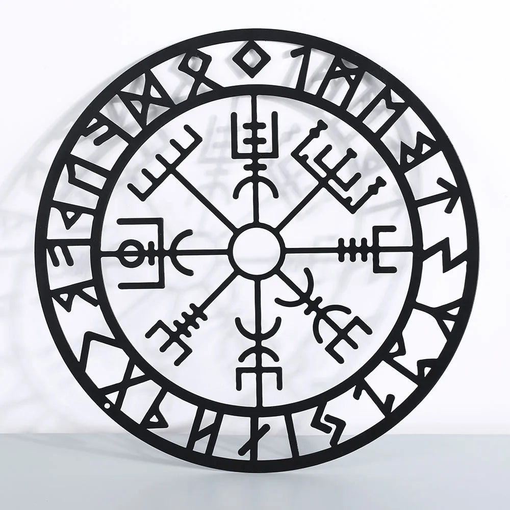 Panneau métallique avec symbole Viking Odin nordique, Plaque découpée noire creuse, pour salle à manger, boutique, maison, décoration murale suspendue