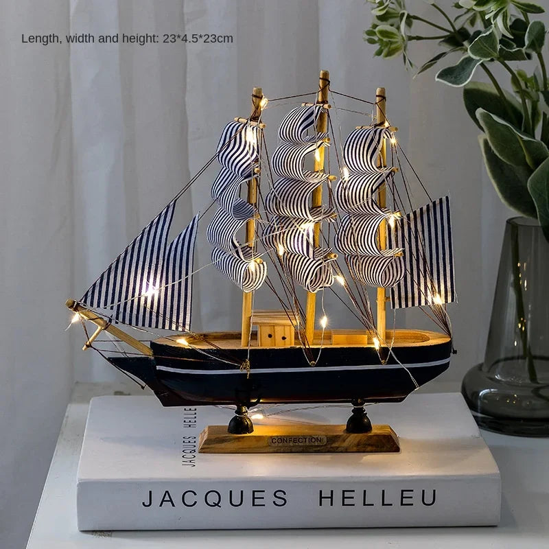 Nouveau modèle de voilier en bois, décoration de bureau, salon, artisanat, décoration nautique, modèle créatif, décoration de maison, cadeau d'anniversaire