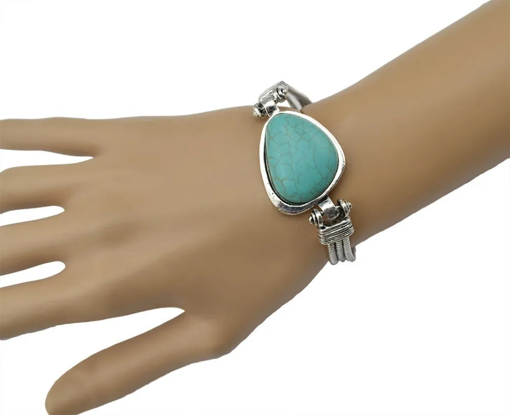 Bracelet ethnique Tribal bohème indien Vintage Turquoise gitane Boho Bracelet Festival voyage femmes hommes bijoux africains turcs