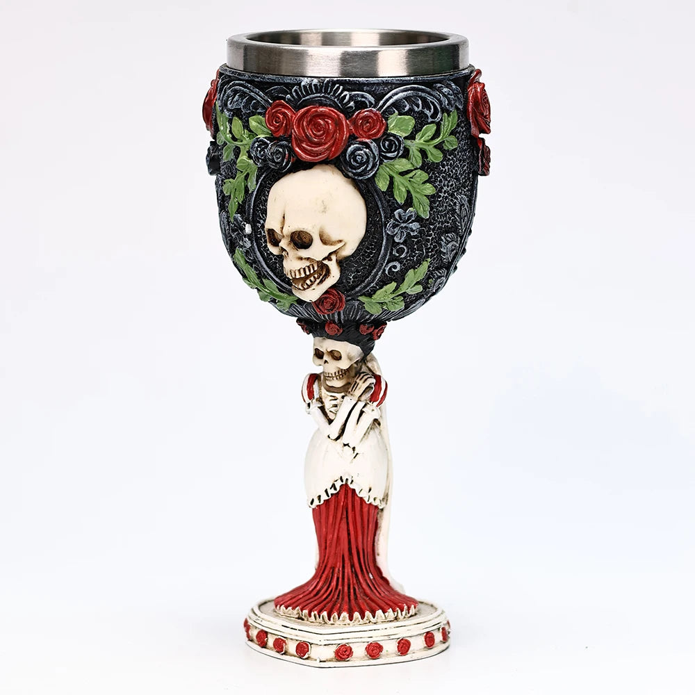 Gobelet gothique Jour des modules de fréquence, Seton Skull, Halloween Bride and Groom, Black Trash, Wine Cup, Friends Gift