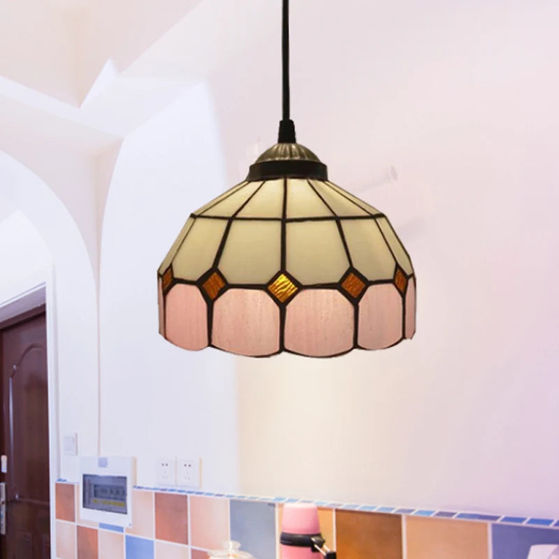 Vitrail suspension lampe salle à manger lustres plafond suspension chambre luminaire maison Luminaria Tiffanydecor
