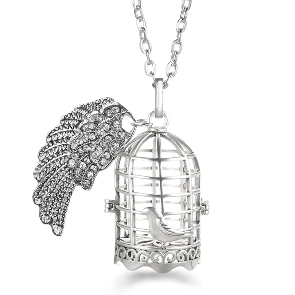 Collier Bola Mexique avec ailes d'ange, arbre de vie – diffuseur d'huile essentielle aromathérapie, pendentif parfumé pour femme, idée cadeau raffinée.