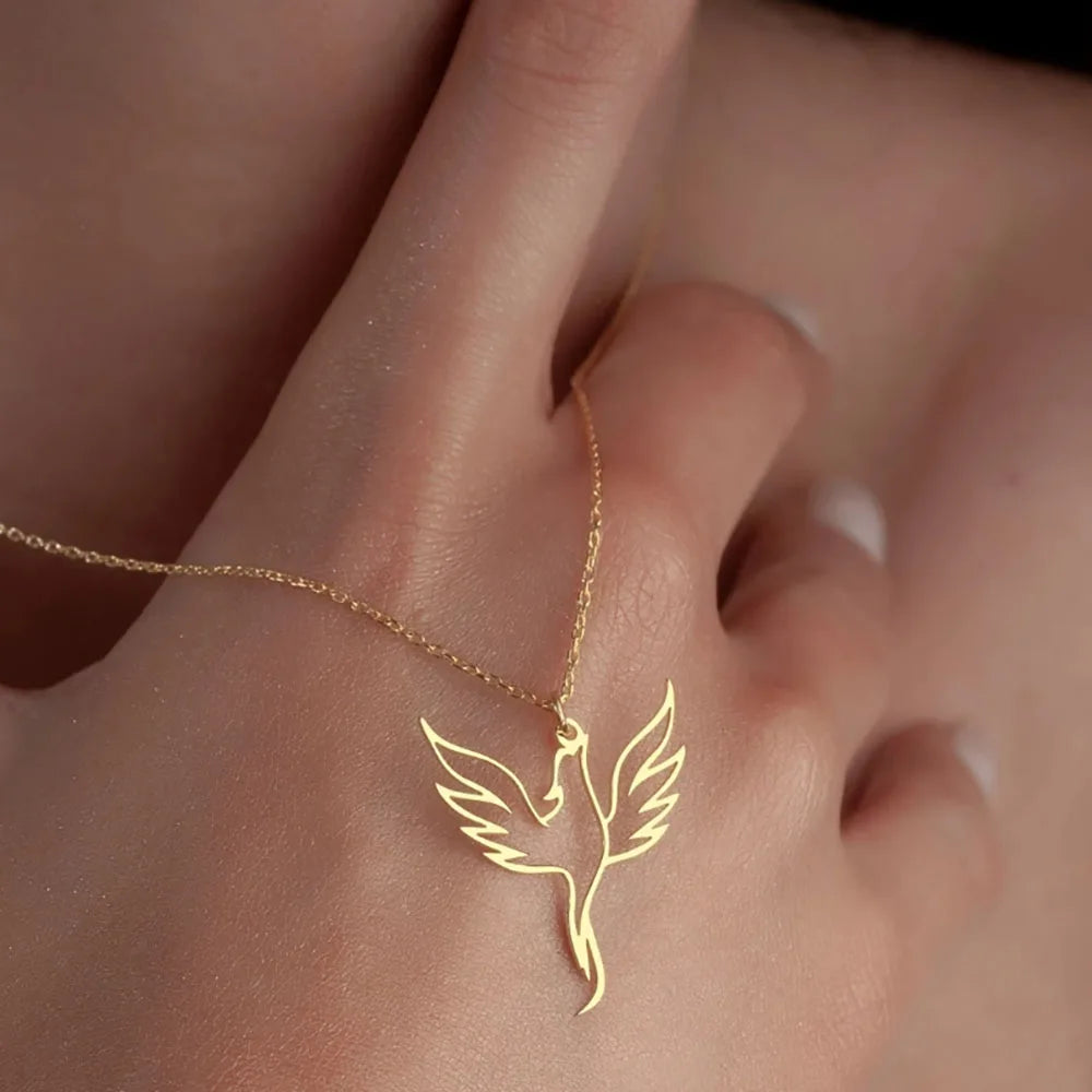 Collier Phoenix évidé créatif en acier inoxydable pour femme, cadeau à la mode et personnalisé