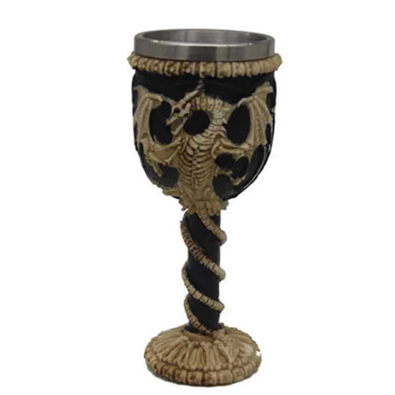 Tasse d'eau gothique 3D en acier inoxydable, gobelet en forme de crâne, Design créatif de squelette de Dragon pour Bar, fête, maison, cadeaux d'halloween