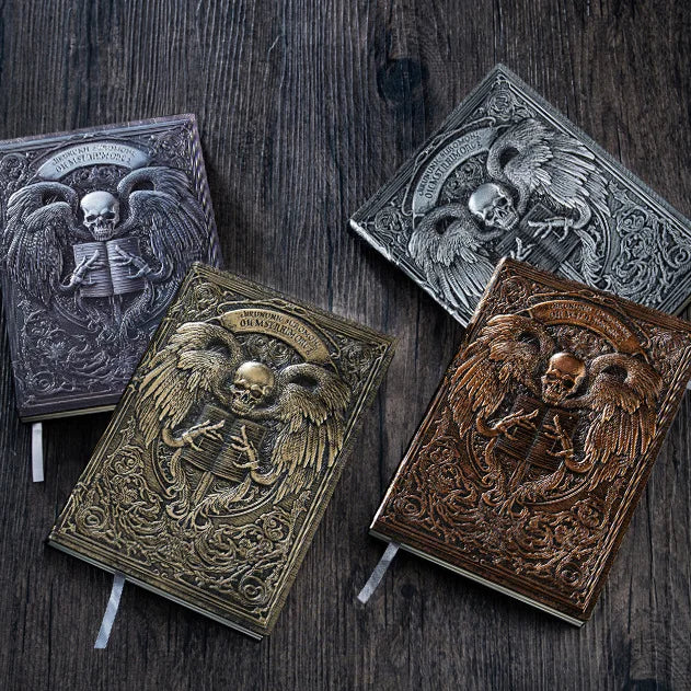 Carnet gothique d'ange de mort, thème sombre, Journal gravé, motif de crâne, cadeau d'écriture pour les fans d'horreur, article de collection pour Halloween