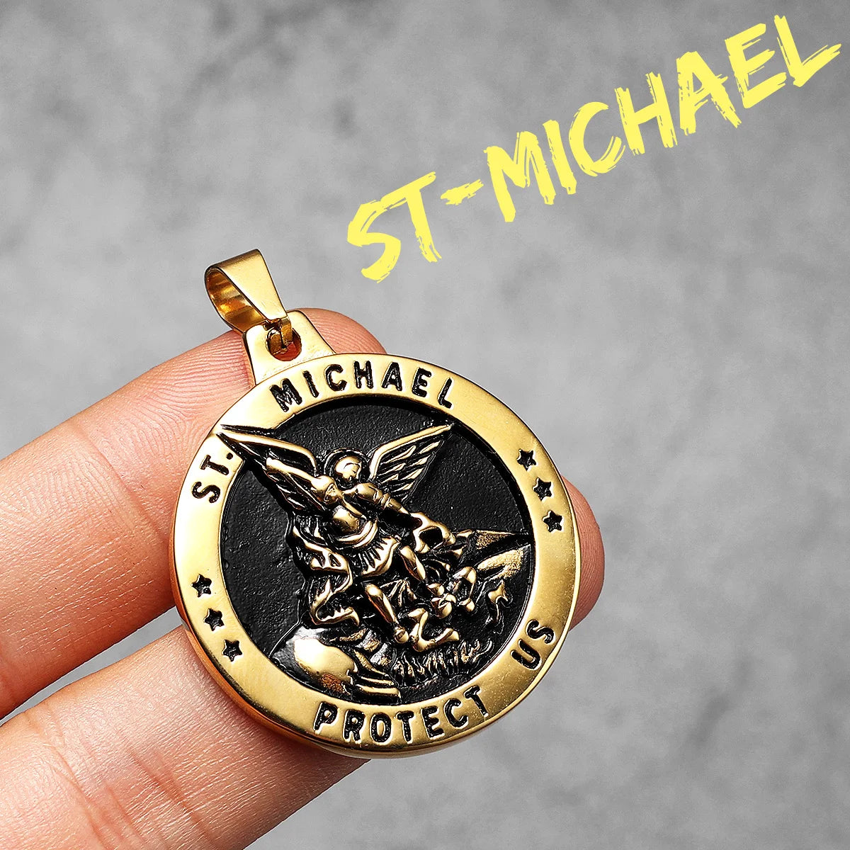 Collier pendentif Archange Saint Michel en acier inoxydable pour hommes et femmes – amulette puissante.