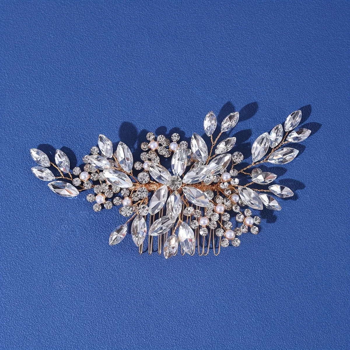 Peigne à cheveux en perles de cristal pour femmes, biscuits, fleur, cuir chevelu, épingle à cheveux, patients, mariage, sauna, bande, diadème, bijoux, accessoire