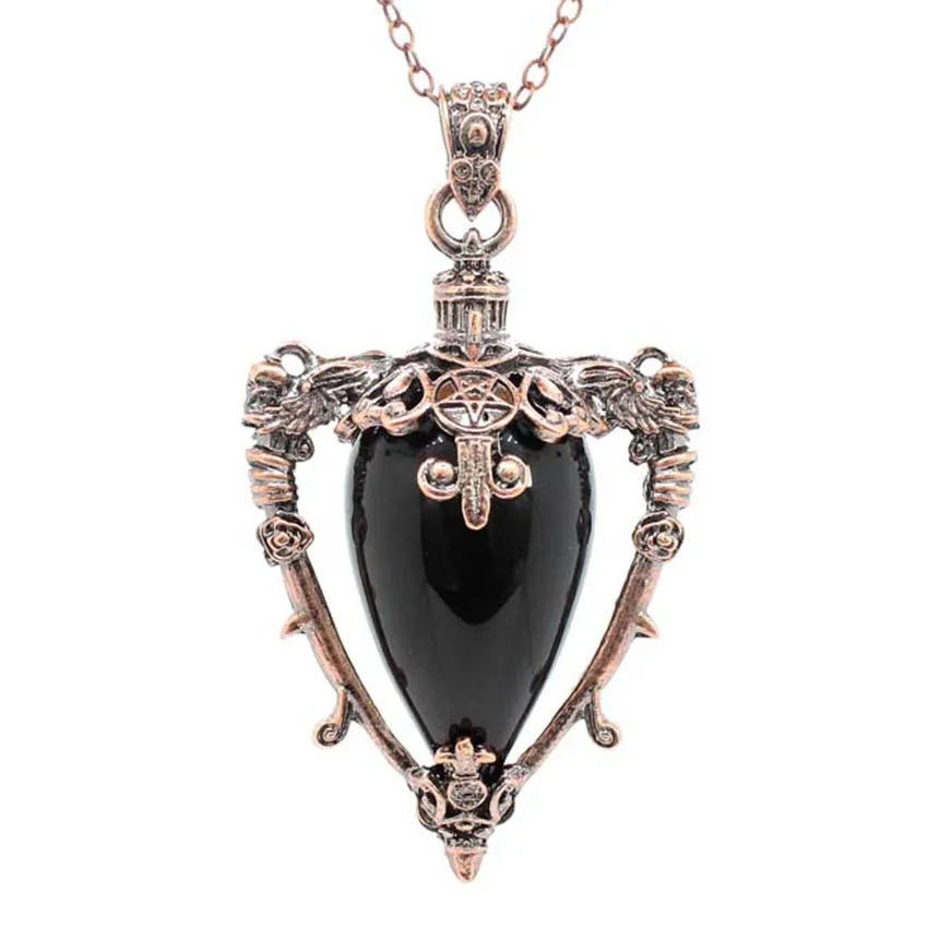 Collier pendentif en cristal goutte d'eau pour hommes et femmes, Quartz rose naturel, Onyx, Lapis Lazuli, Opale, Bijoux en pierre antique, Alanding Yst