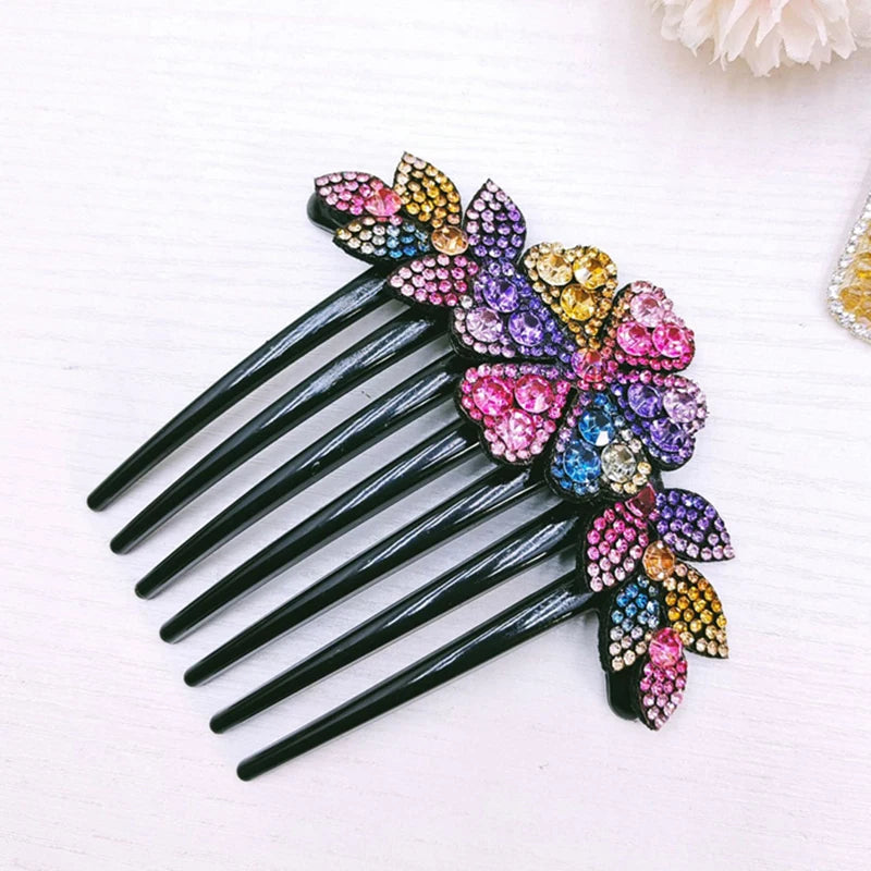 Peignes à fleurs en cristal strass, épingles à cheveux Vintage, coiffure de mariée, accessoires pour cheveux pour femmes, couvre-chef en disque