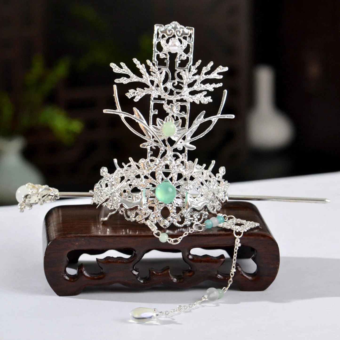 Couronne de cheveux Hanfu chinoise, chignon rétro queue de cheval, accessoire pour cheveux, couvre-chef en métal Vintage pour coiffure de fête Cosplay