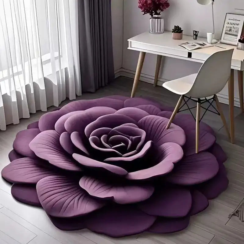 Tapis de sol en peluche florale et terre de diatomées, absorbant, antidérapant, pour salle de bain, motif de fleurs fraîches 3D, résistant à la saleté