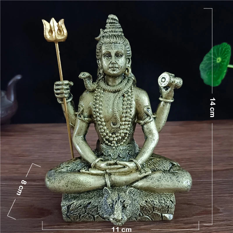 Statue de Shiva dorée hindoue Ganesha Vishnu, Figurine de bouddha, Sculpture, décoration de salle, bureau, maison, dieu indien, artisanat Feng Shui
