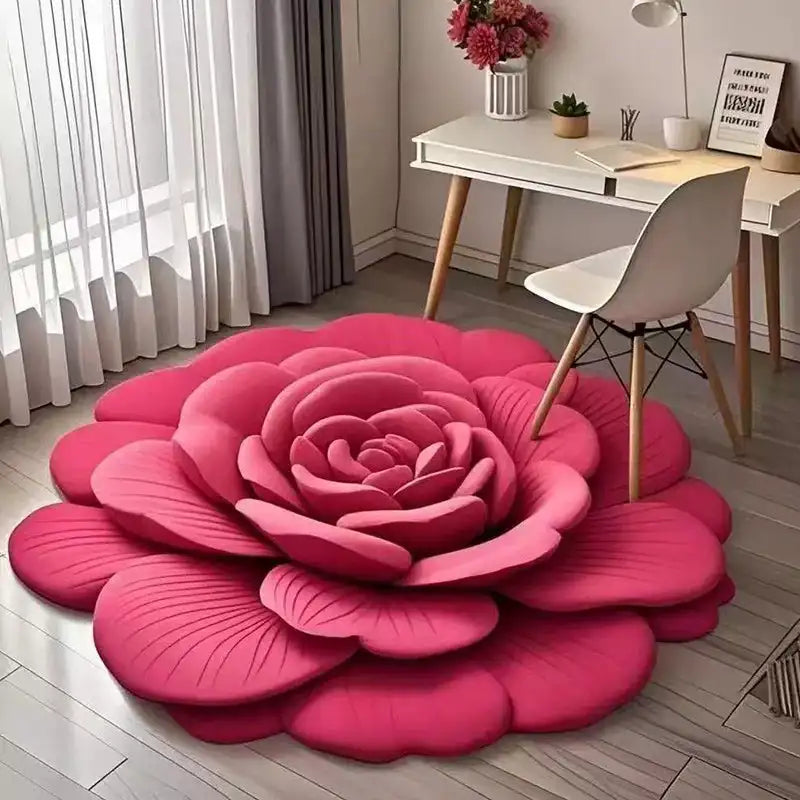 Tapis de sol en peluche florale et terre de diatomées, absorbant, antidérapant, pour salle de bain, motif de fleurs fraîches 3D, résistant à la saleté